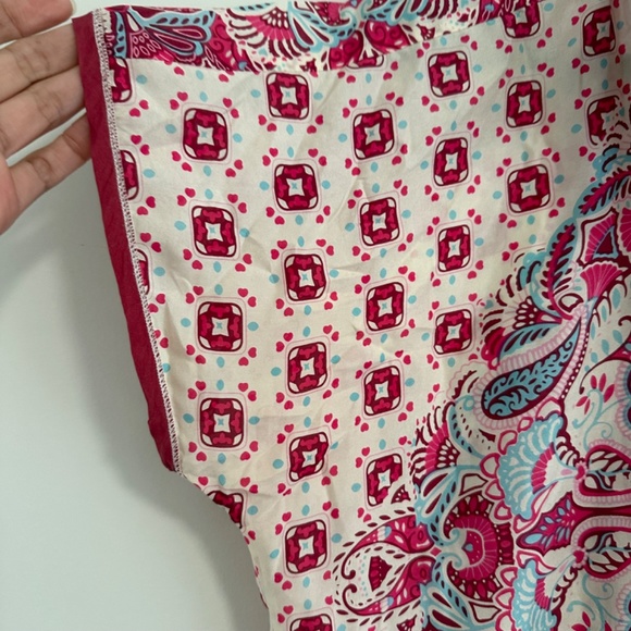 Johnny Was Boho Paisley Print Cap Sleeve Button Front Blouse Size Large - Picture 7 of 11